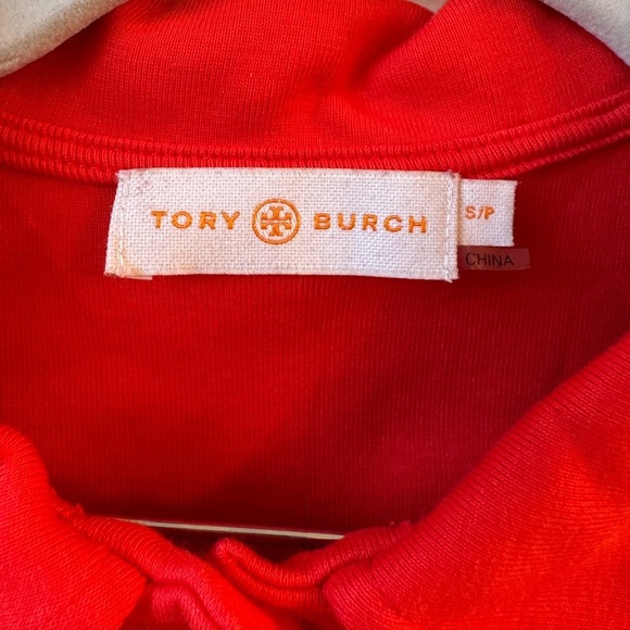 Tory Burch women’s Polo sleeve coral orange Cotton small - Picture 3 of 10
